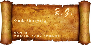 Renk Gergely névjegykártya